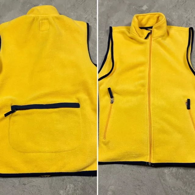 GAP FLEECE Arctic VEST 90s VTG Jacket M Bright Yellow Hiking Back Pouch Outdoors