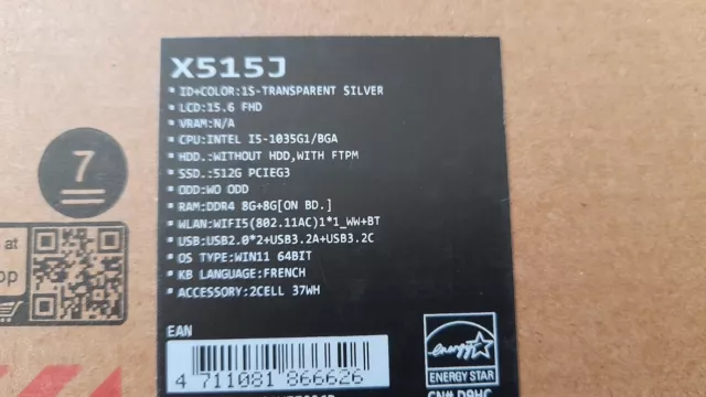 ASUS X515 Ordinateur portable I5