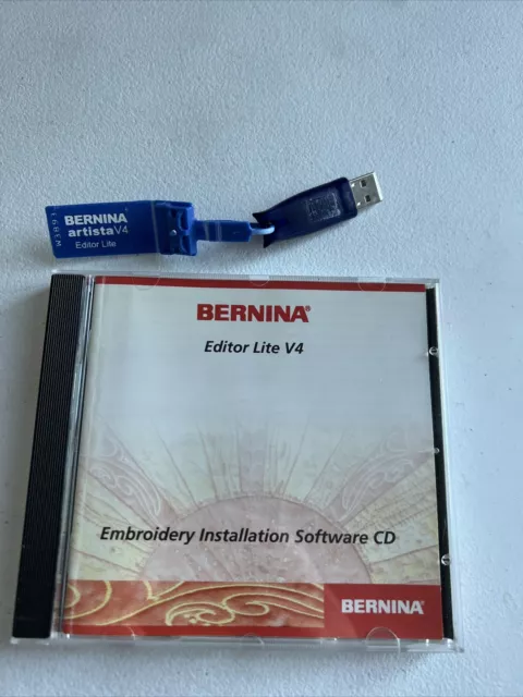 Bernina Editor Lite V4 Embroidery Software with Dongle for Windows 98 XP Vista