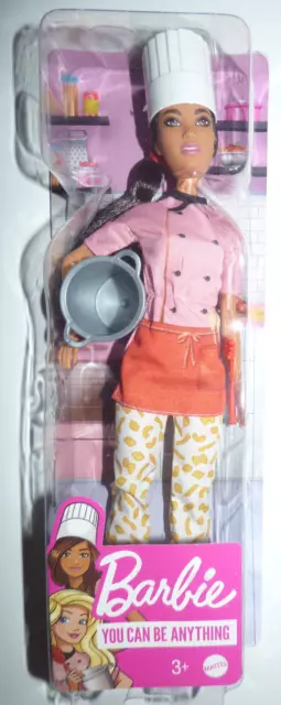 Barbie Brune Metiers / You Can Be Anything / Chef Cuisiniere Pates /Neuve Nrfb
