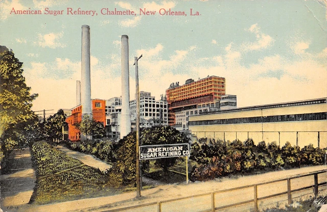 New Orleans Louisiana~Chalmette~American Sugar Refinery Factory~c1910 Postcard