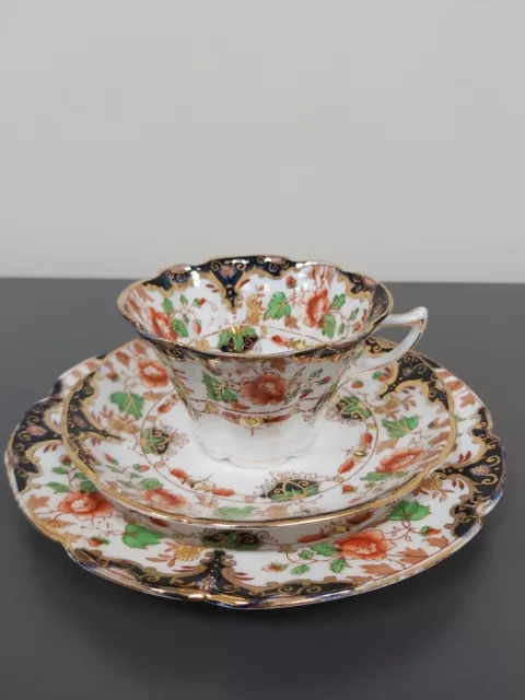 Victorian Dresden Style Duchess China Tea Cup, Saucer And Plate, Dated 1906