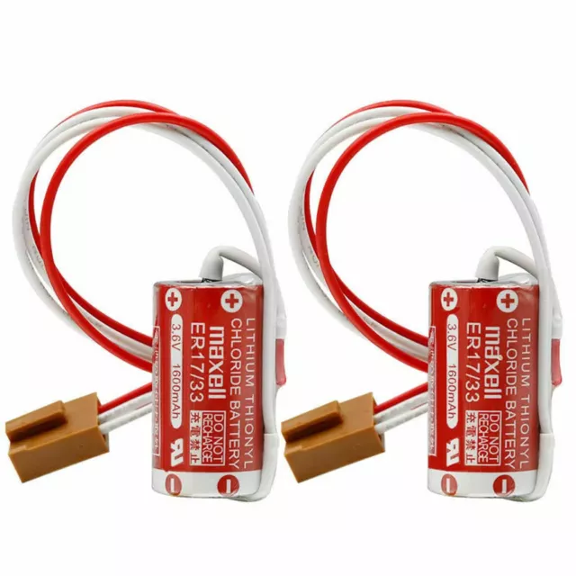 2X 1600mAh MAXELL ER17/33 3.6V SPS Batterie Akku Stecker für Omron 3G2A9-BAT0