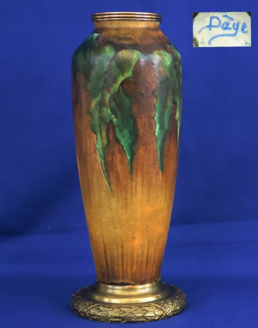 Louis DAGE (1885-1961) Vase Céramique et Bronze Doré Epoque Art Déco ca 1930