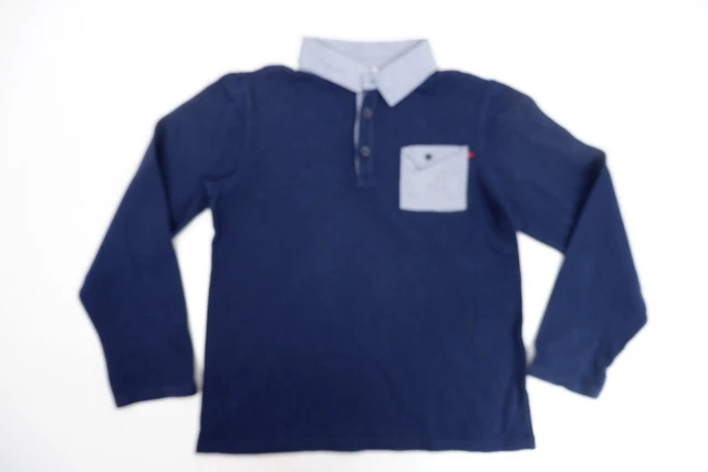 Polo con colletto per ragazzi Gucci età 8 anni blu navy manica lunga ragnatela