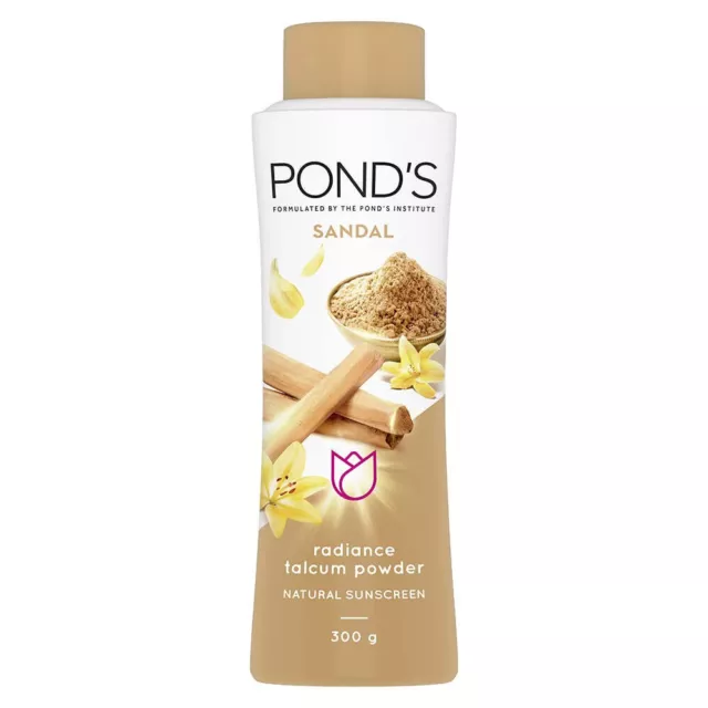 Pond's Sandal Radiance Talc 100 grams Talcum Powder 3.5 oz Natural sunscreen