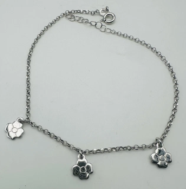 Braccialetto in argento Sterling 925 a forma di quadrifoglio