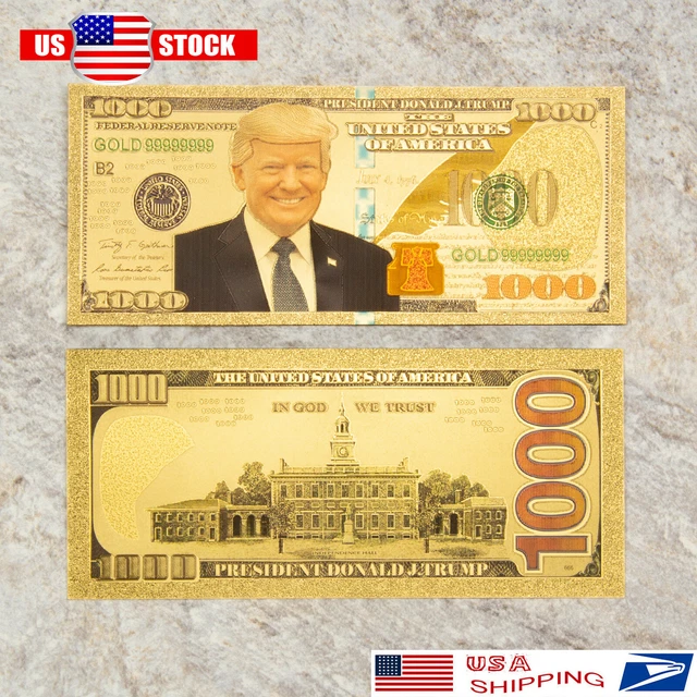 10X President Donald Trump $1000 Dollar Gold Banknote Collection Sovenir Bill