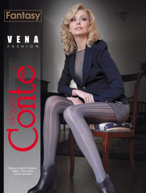Conte TIGHTS Vena 40 Den | Fashion Fantasy Ajour Fancy Pantyhose