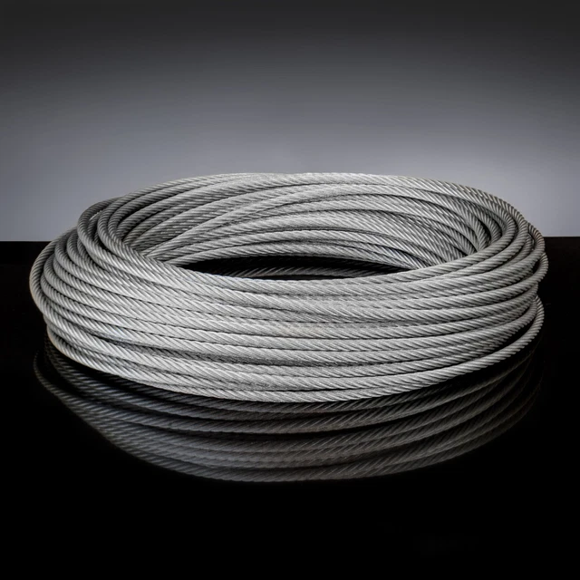 1m - 100m 1x19 CÂBLES D'ACIER GALVANISÉ 1mm - 2mm métallique corde zingué filin