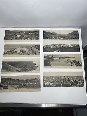 Lot of Eight Very Old Panorama View Large Post Cards France? and Germany Spain