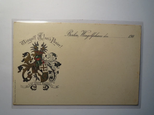 Wingolf Berlin - ca. 1900-1909 - Wappen / Karte - Studentika