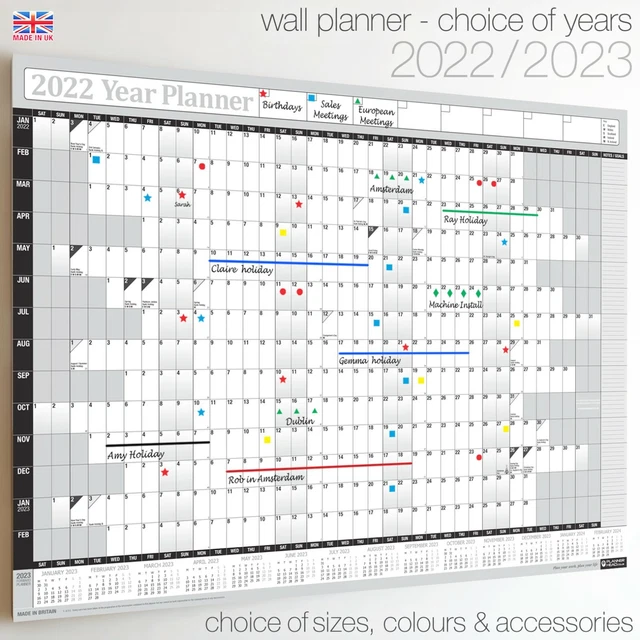 2024 YEAR PLANNER Wall Chart with 2024 Calendar B3 size TEAL +FREE 200 Stickers 8.35 PicClick AU