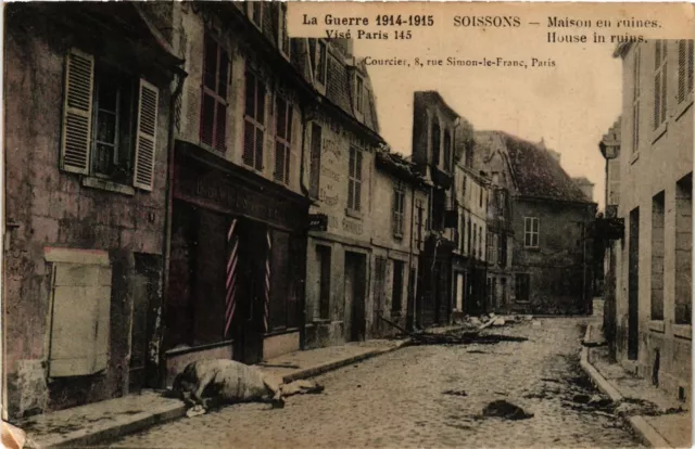 CPA MILITAIRE Soissons-Maison en ruines (317245)