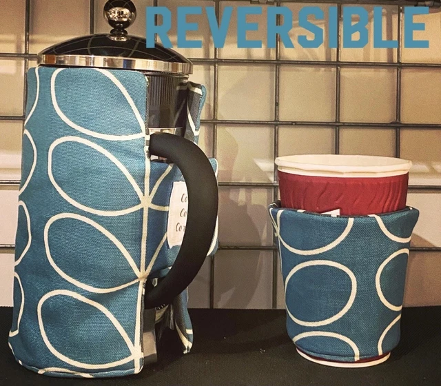 Caffettiere, copertura stampa francese e manica caffè accogliente - stelo lineare Orla Kiely