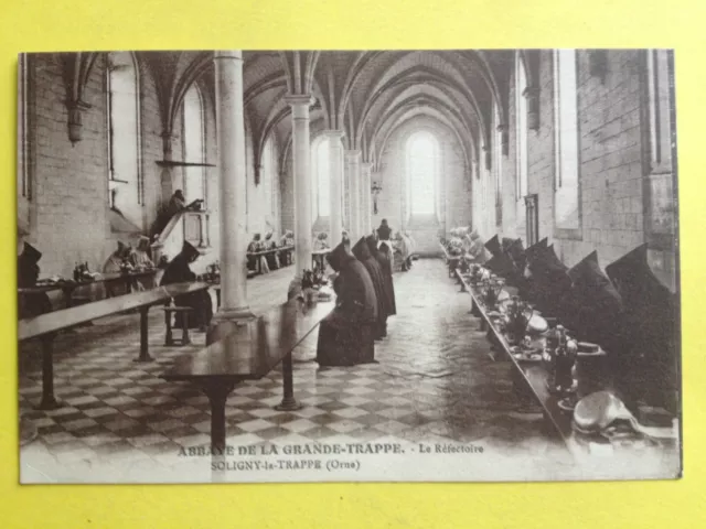 cpa Normandy SOLIGNY la TRAPPE (Orne) ABBEY NOTRE LADY Le REFECTORY Monines