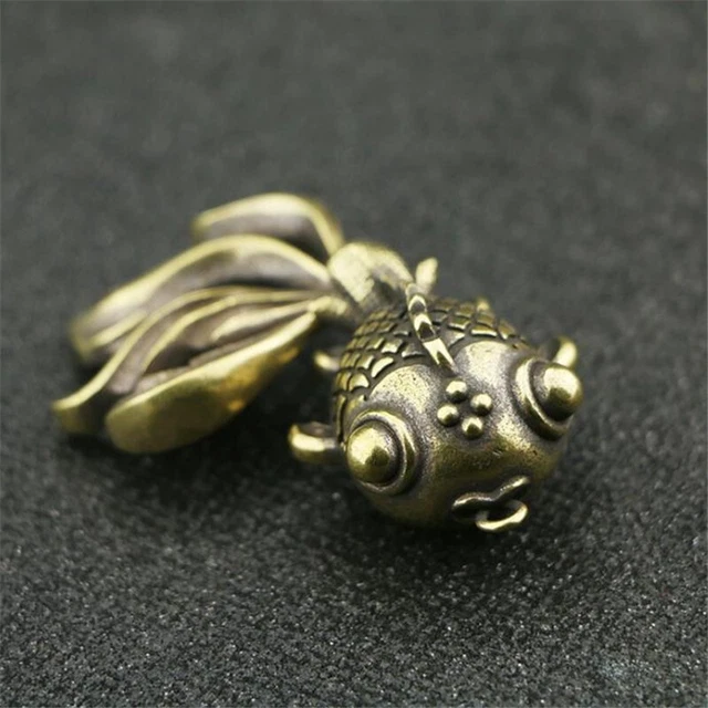 Soild Brass Fish Statue Tea pet Decoration Ornament Figurine Animal Miniature