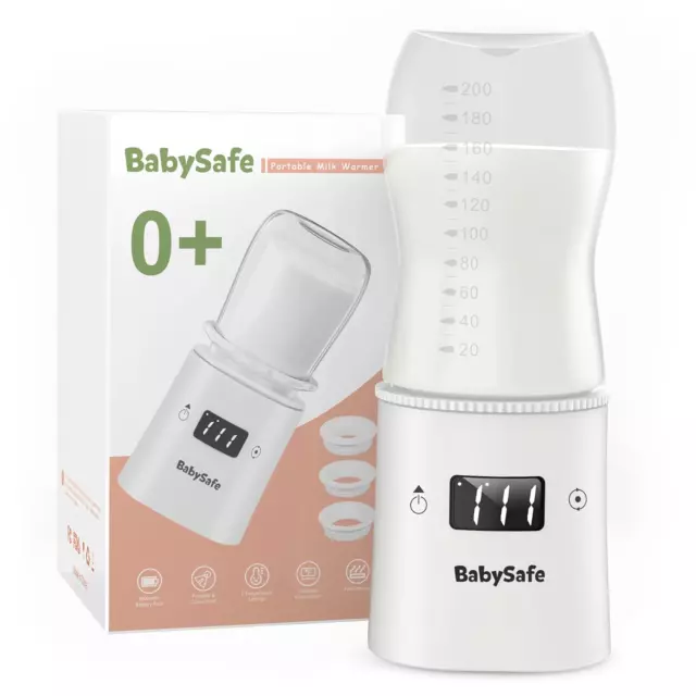 Babysafe Portable Bottle Warmer, 100W Fast Heating Baby Bottle Warmer with 3 Lea 2