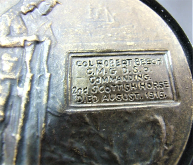 Replica Death Plaque Col Robert Beech Cmg Dso, 2Nd Scottish Horse 2