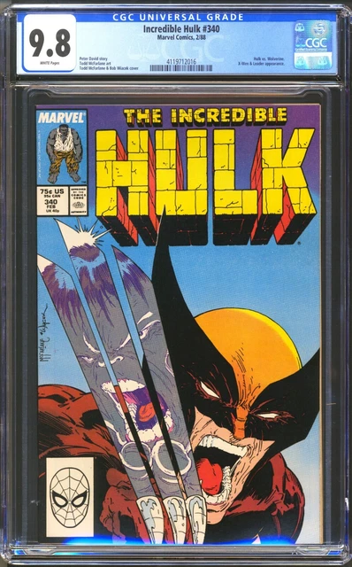 Incredible Hulk  #340 - Cgc 9.8 - Wp- Nm/Mt - Classic Mcfarlane Wolverine Cover