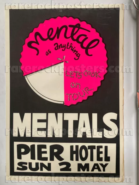 Mental As Anything ~Let's Cook On Tour~ Orig 1982 Aust Gig Poster~ Paul Worstead