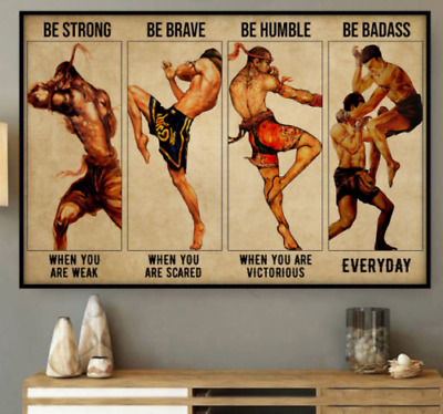 Muay Thai Be Strong Canvas, Poster No Frame home decor