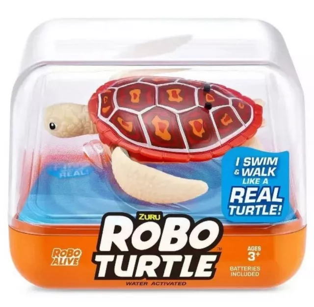 Robo Alive  Robo Turtle Zuru Robotic Swimming - Brown Natural Genuine *NEW*