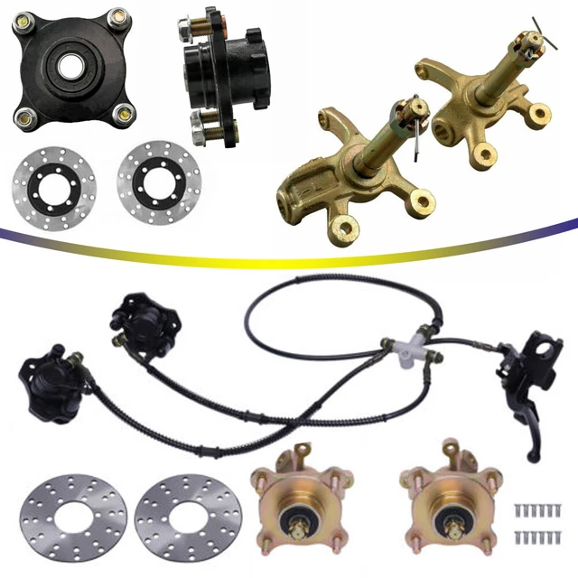 4 Stud Front Wheel Hub Steering Knuckle Spindle Brake Caliper -For Go Kart Quad