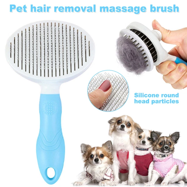 Pet Hair Remover Dog Cat Comb Grooming Massage Deshedding Self Cleaning Brush