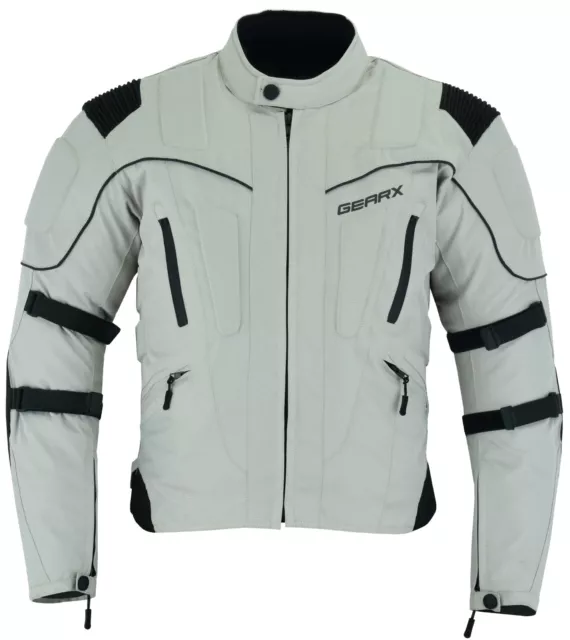 Grey Storm Motorbike Motorcycle Jacket Waterproof Breathable