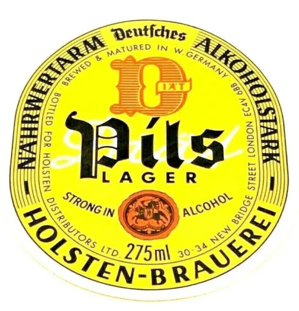 Holsten Pils Lager Beer Bottle Label New Unused