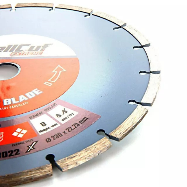 2 x 230mm Diamond Cutting Disc 9" Inch Diamond Cutting Blade For Angle Grinder 3