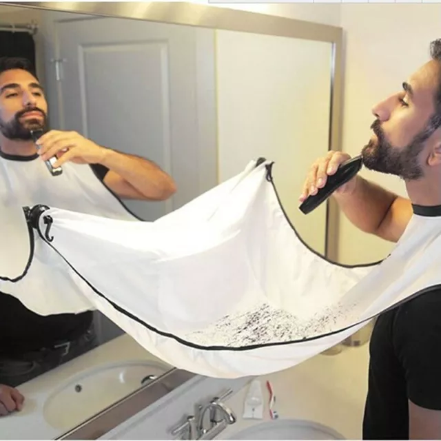 Pongee Beard Care Shaving Apron Bib Trimmer Facial Hair Cape Sink Color Random