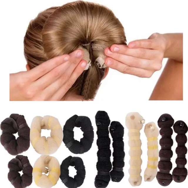 2er Set Duttkissen Knoten Rolle Kissen Hair Bun Dutt Knotenring Haardutt Knoten