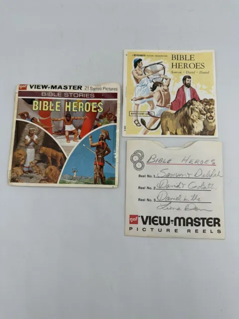 Bible Heroes View-Master Pack B 852, 1967 Complete 3 Discs Booklet