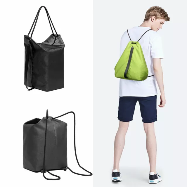 Men Drawstring Backpack Boy Casual School Shopping Swimming Gym Sport Canvas Bag