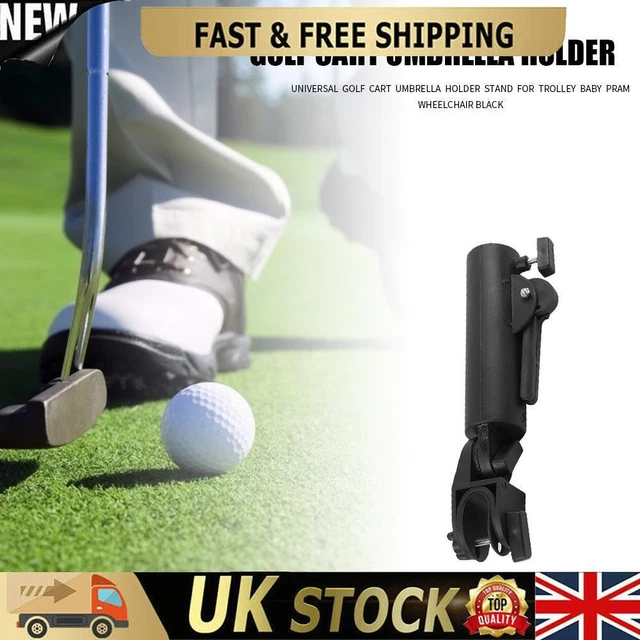 Universal Golf Cart Umbrella Holder Stand for Trolley Baby Pram Wheelchair Black
