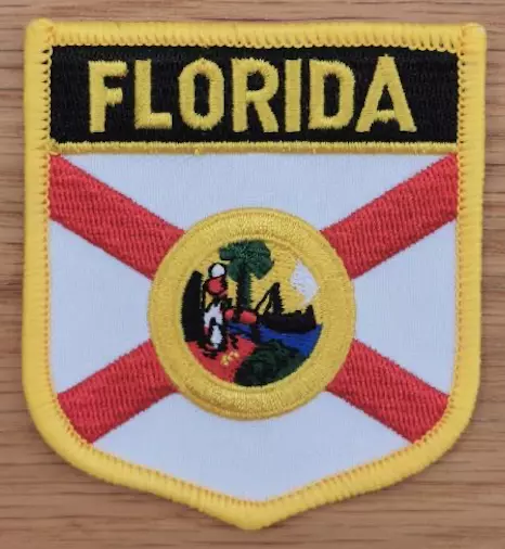 Florida FL US State USA Shield Country Flag Embroidered PATCH Badge P1