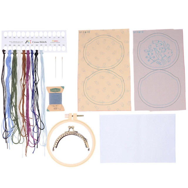 Stoff Stickerei DIY Handgemachtes Materialpaket Fräulein Stickerei-Starter-Kit