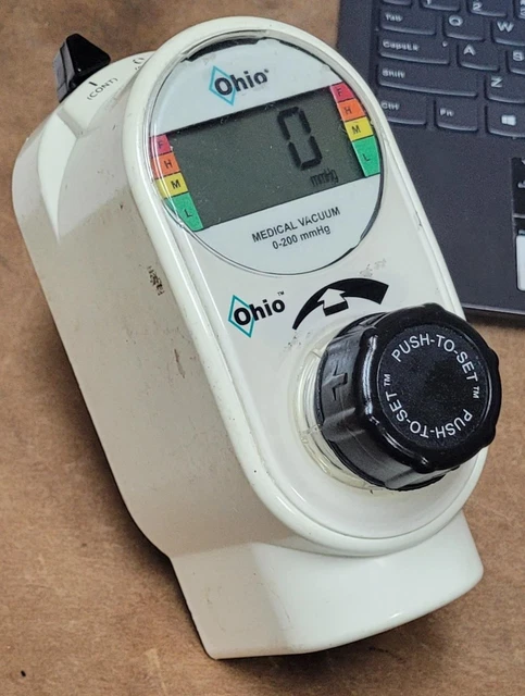 OHIO PUSH-TO-SET 1351 INTERMITTENT VACUUM REGULATOR W/ DIGITAL GAUGE ! a2
