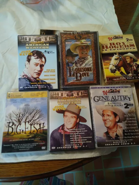 WESTERN DVD'S JOHN Wayne, Lonesome Dove, Roy Rogers,, Big Fish ...