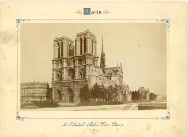 France, Paris Notre-Dame vintage albumen Tirage albuminé  13x18  Circa 188
