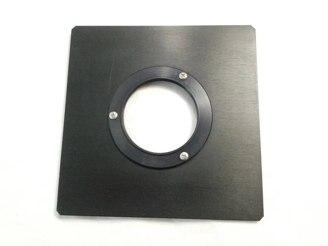 50 mm threaded 5"X5" view camera/enlarger lens board w/perfect threads