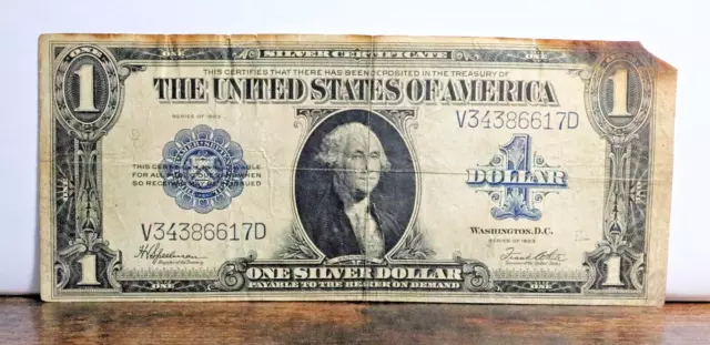 1923 $1 Silver Certificate "Horse Blanket" Blue Seal