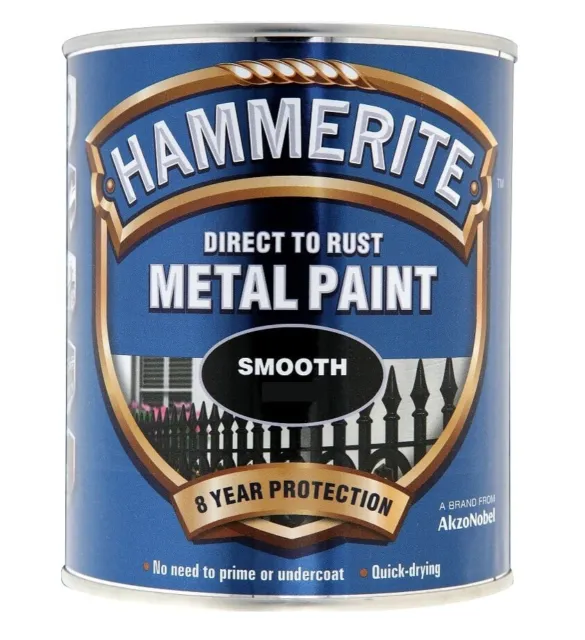 Hammerite - Smooth Direct To Rust Metal Paint - All Colours - All Sizes