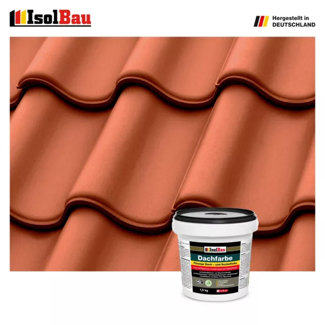 Dachfarbe Ziegelrot 1,5 kg Sockelfarbe Fassadenfarbe Dachbeschichtung RAL Farbe