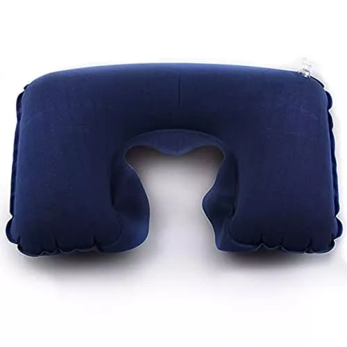U Shaped Inflatable Neck Pillow for Travel Airplane Car Home & Office