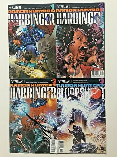 Armor Hunters Lot of 4 books - Harbinger 1,2,3 & Bloodshot #3