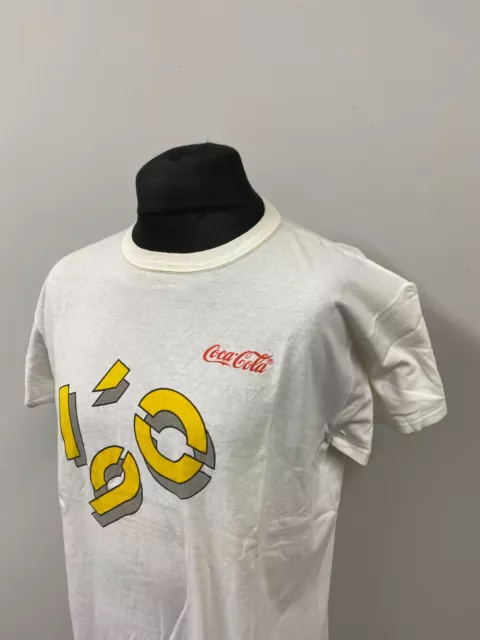 Coca Cola Vintage Herren T-Shirt Gr. XL kurzarm Shirt Made in Italy 1990 Q350 2