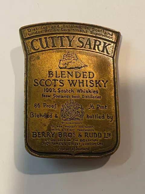 Vintage 1970s **CUTTY SARK BLENDED SCOTS WHISKEY** Alcohol Belt Buckle